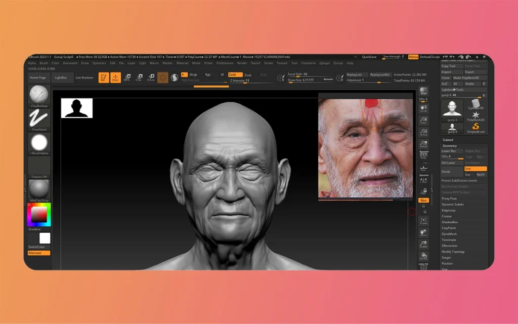 Sculpting in Zbrush