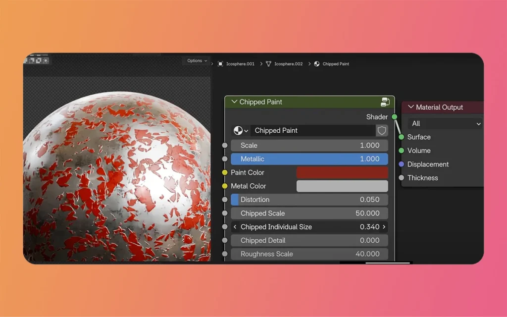 Procedural Chipped Paint Material