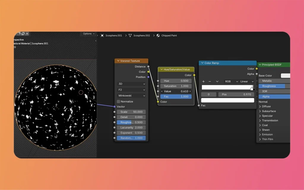 Procedural Chipped Paint Material