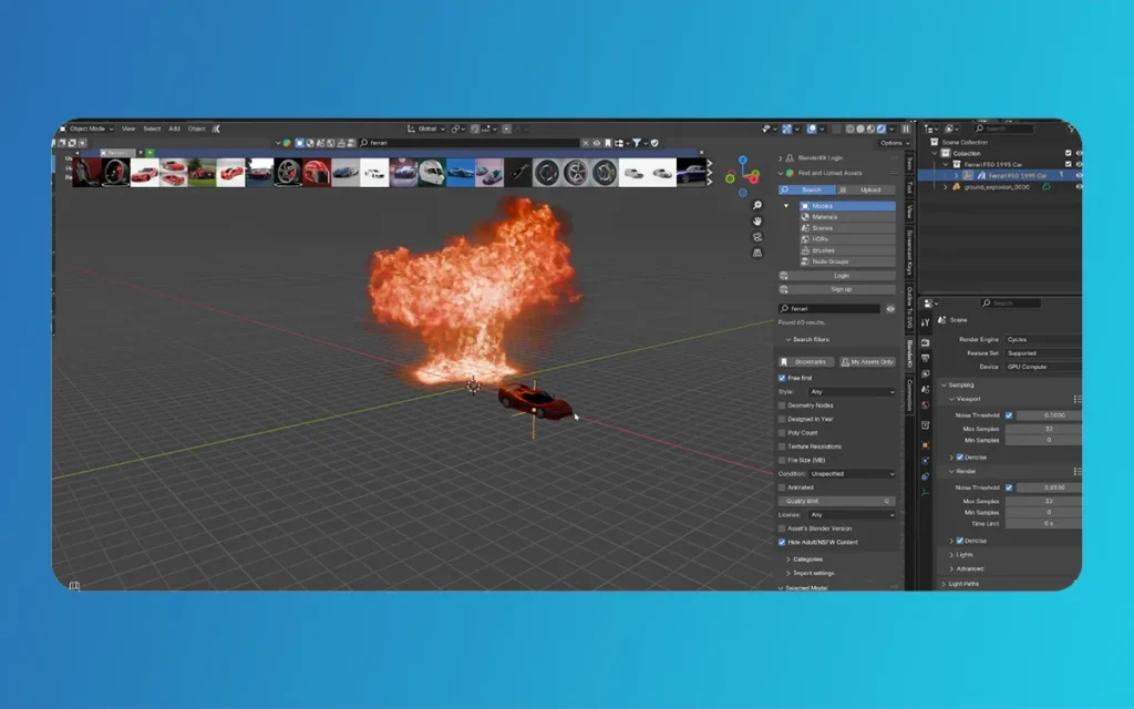 Cars Explosions Animation