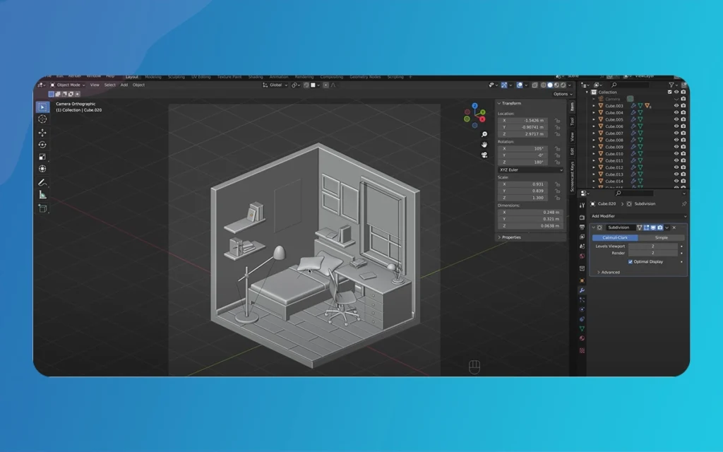 Isometric Bedroom Tutorial 