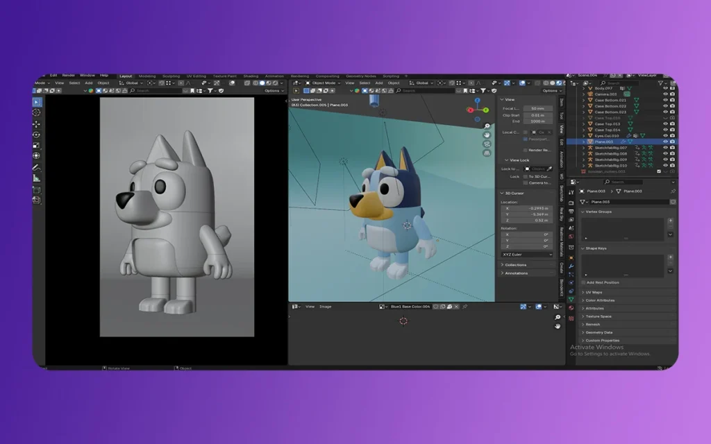 Blue Cartoon Characters